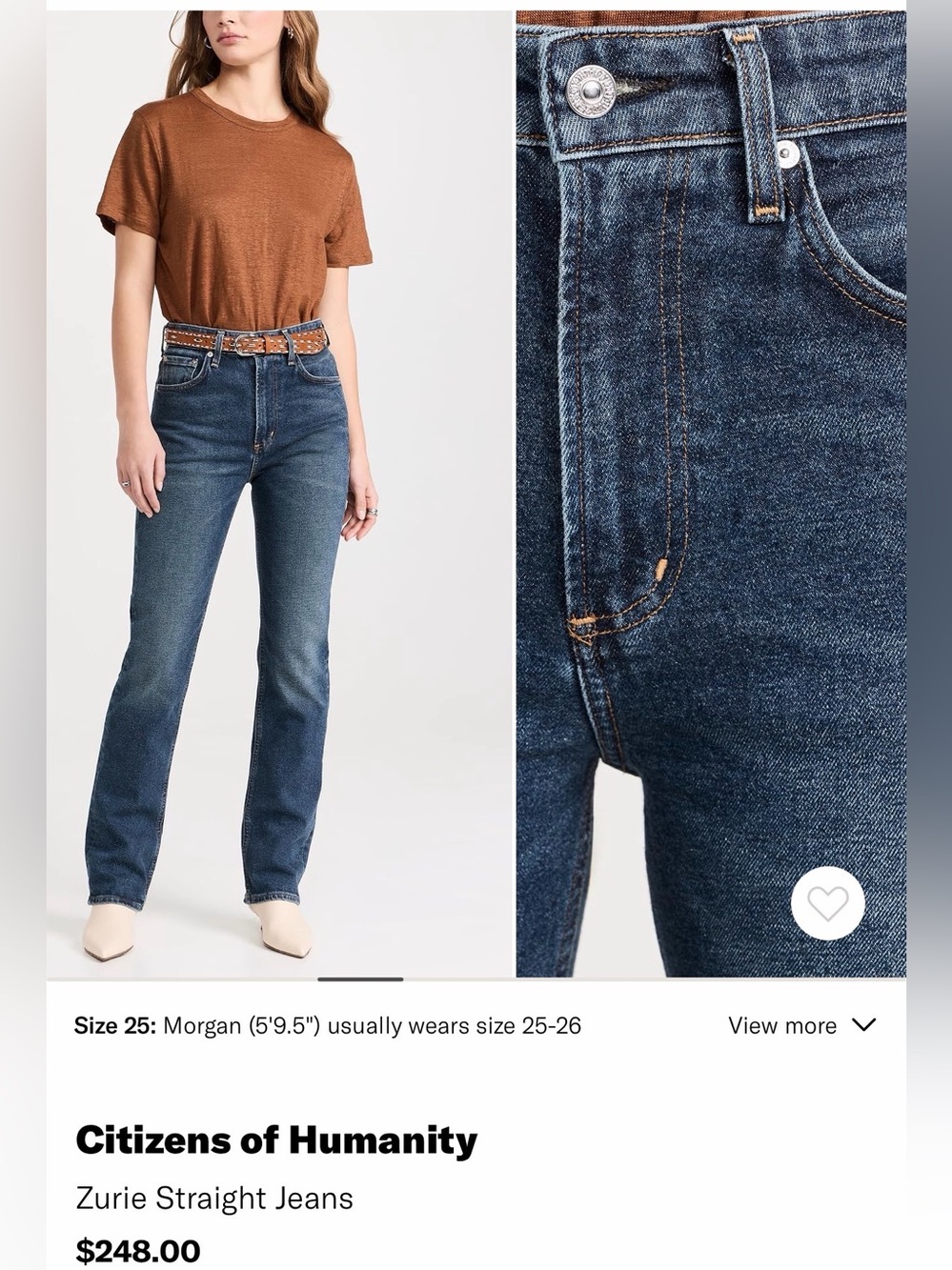 Citizens Of Humanity Zurie Straight-Leg Jeans in Dark Blue Wash